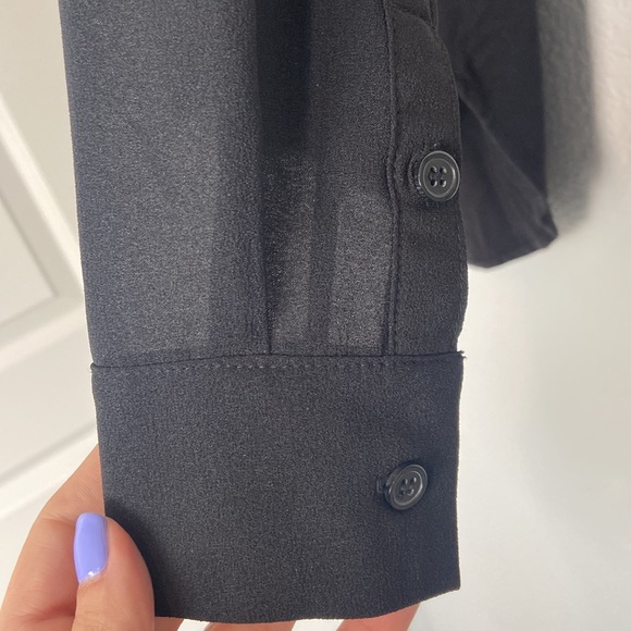 INC tie front Black Button Up Blouse - Picture 6 of 9